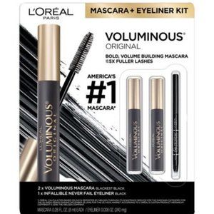 L'Oreal Paris Voluminous Never Fail Liner Kit, MASCARA + EVERLINER KIT Up To 5X